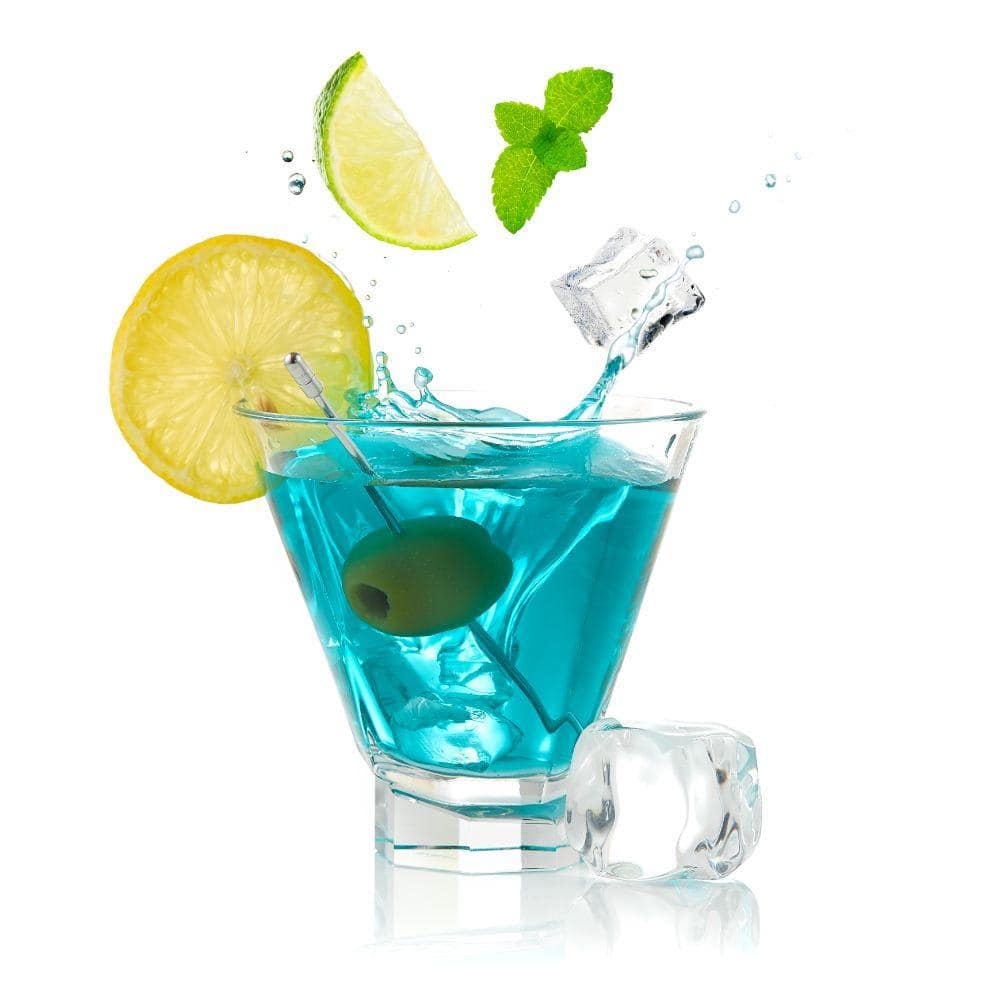 JoyJolt Octagon Aqua Vitae 8.6 oz Crystal Martini Glasses, Set of 2