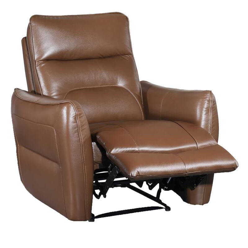 Teren Power Recliner Chair, Rich Caramel Brown Leather Match, Foam