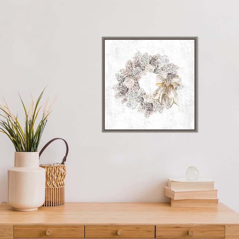 Pinecone Wreath by PI Studio Framed Canvas Art