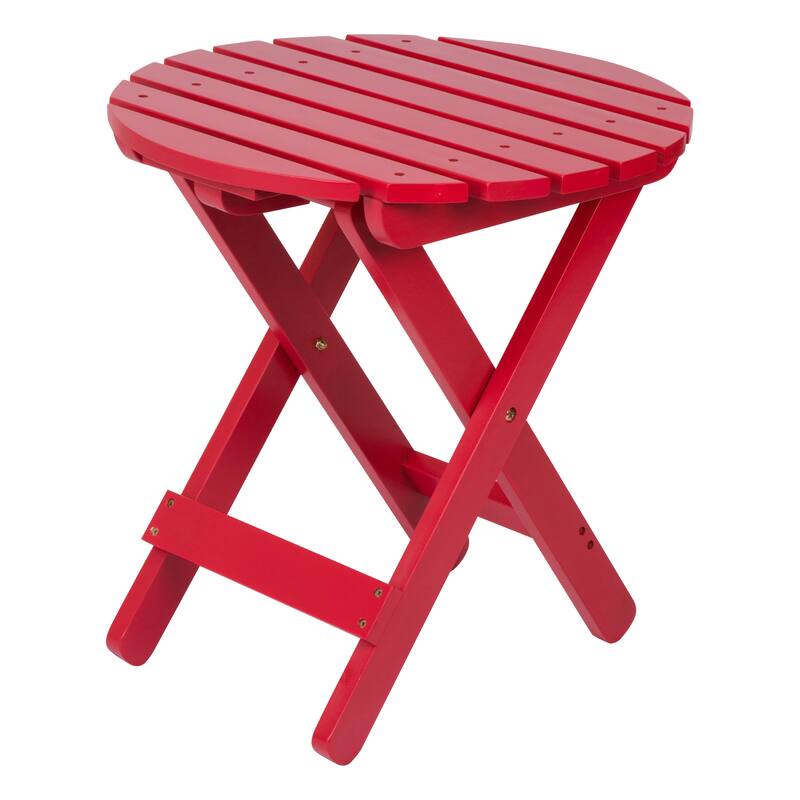 Remedy 19" Assembled Cedar Wood Round Collapsible Folding Table