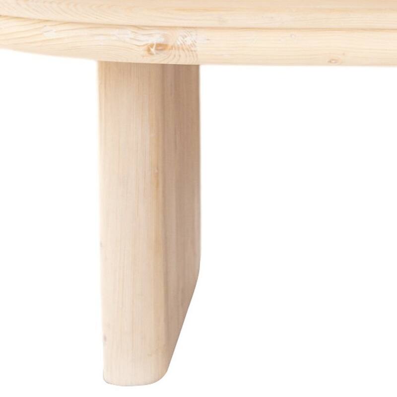 HomeRoots 54" Natural Solid Wood Oval Solid Coffee Table - 54' X '17' X '30