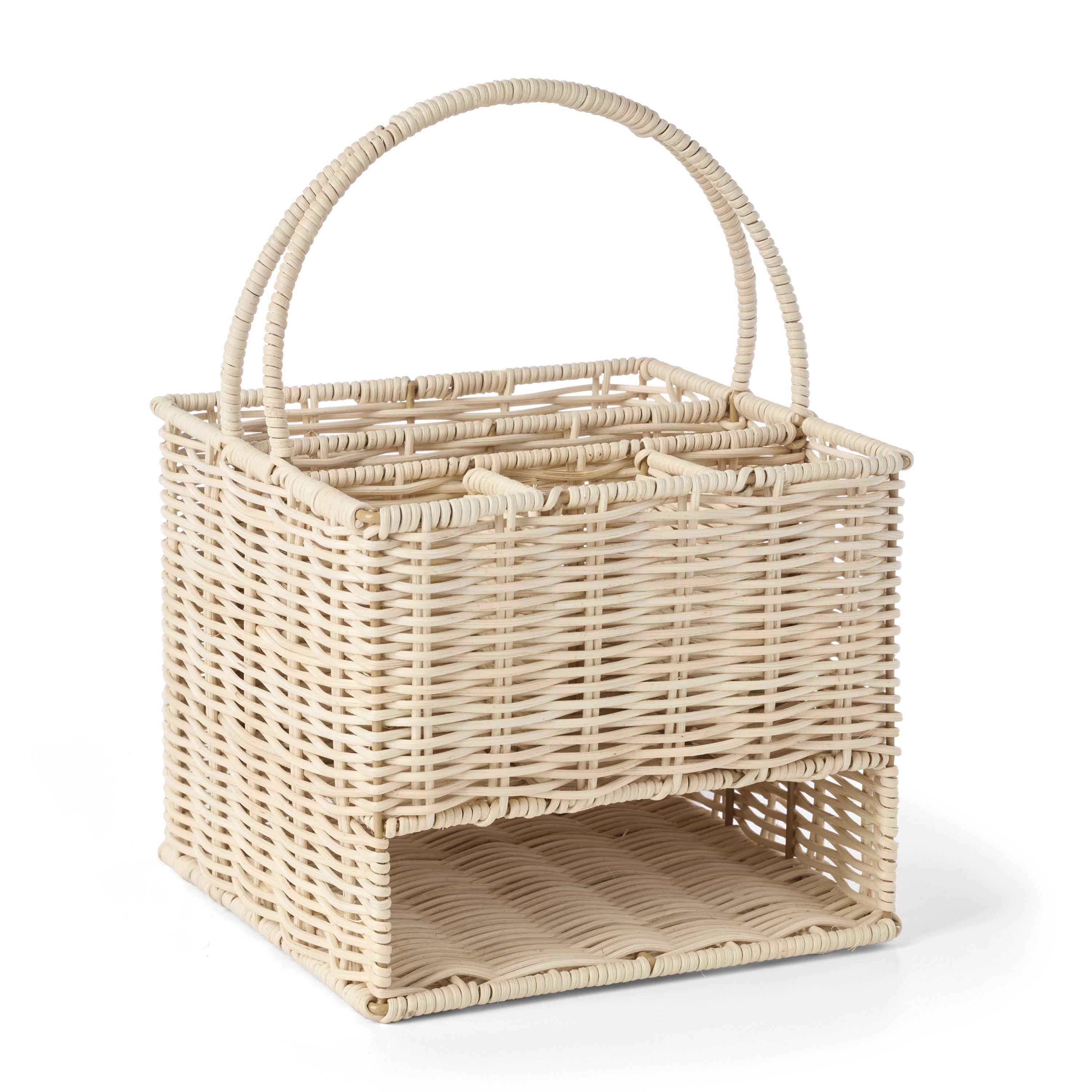 Oneida 24/7 Outdoor Living Flatware Storage Caddy, Real Rattan