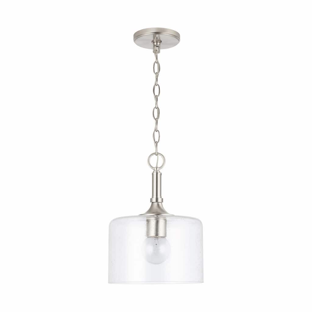 Carter 1-light Hanging Pendant w/ Clear Seeded Glass