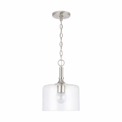 Carter 1-light Hanging Pendant w/ Clear Seeded Glass