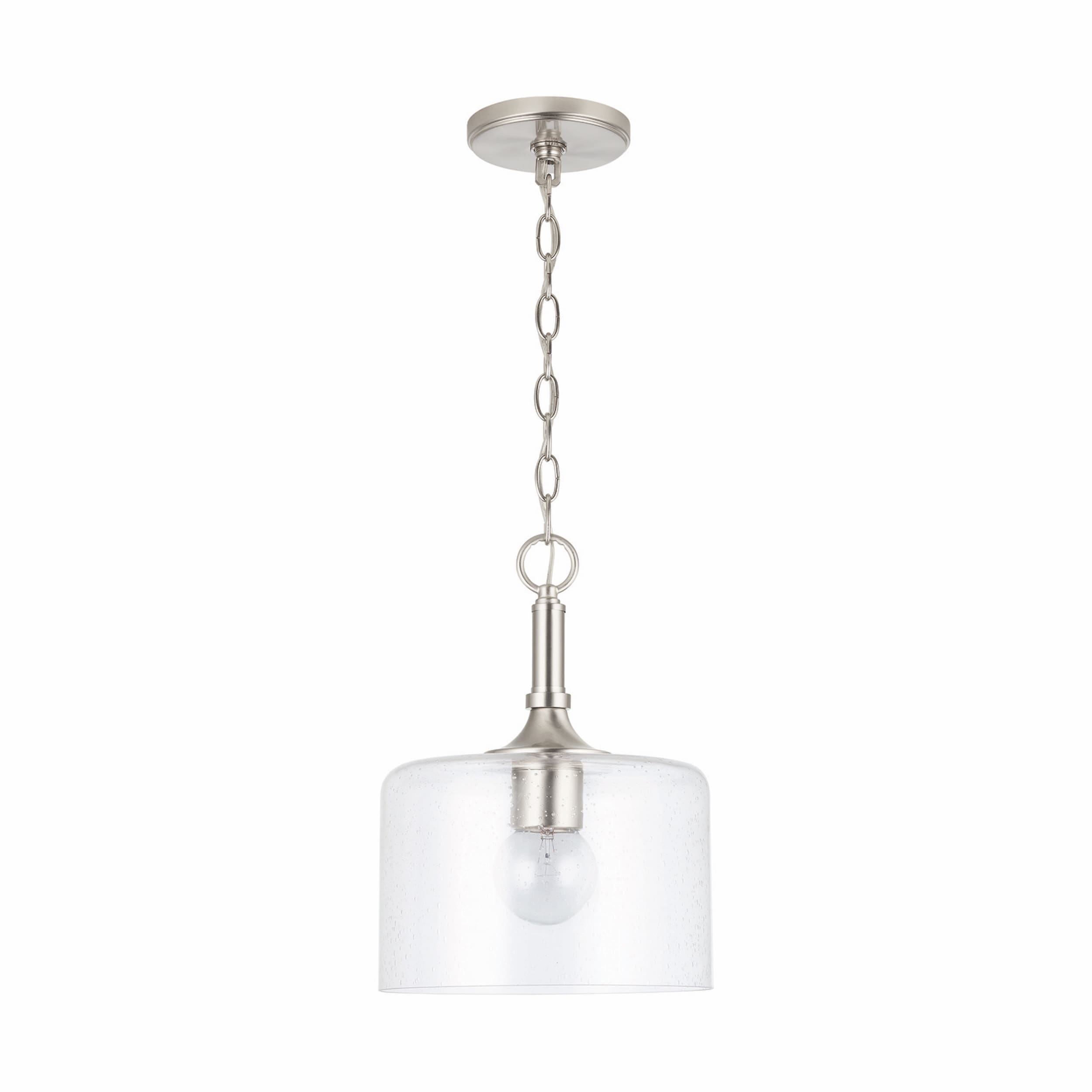 Carter 1-light Hanging Pendant w/ Clear Seeded Glass