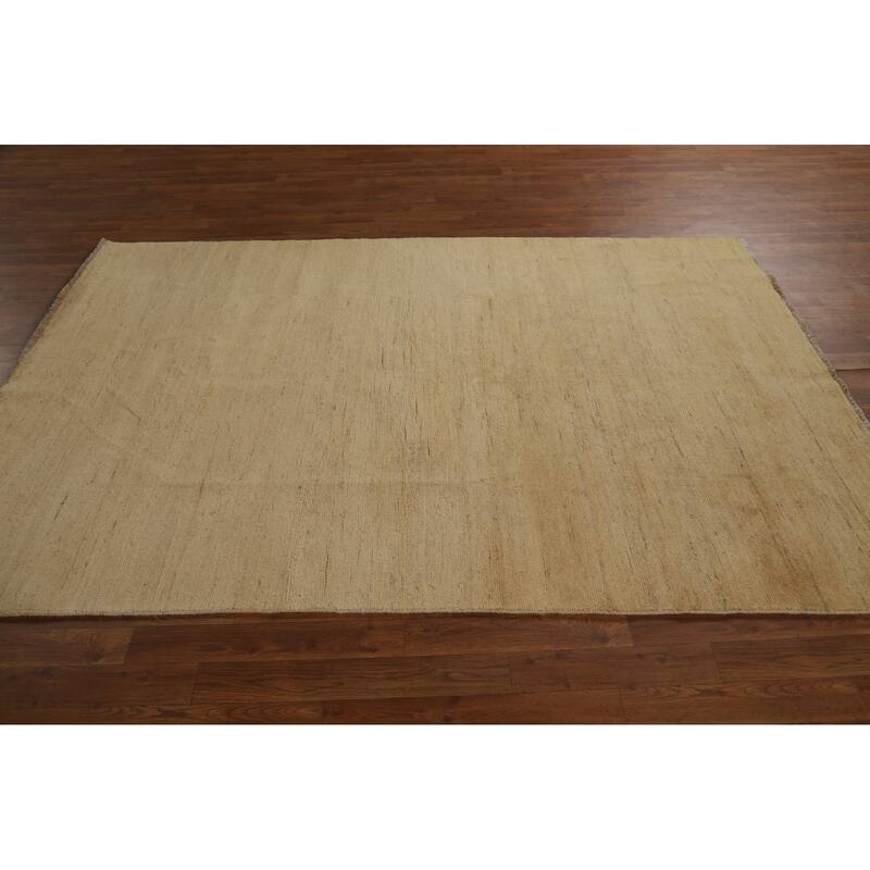 Modern Gabbeh Oriental Square Area Rug Handmade Wool Carpet - 5'3" x 7'10"