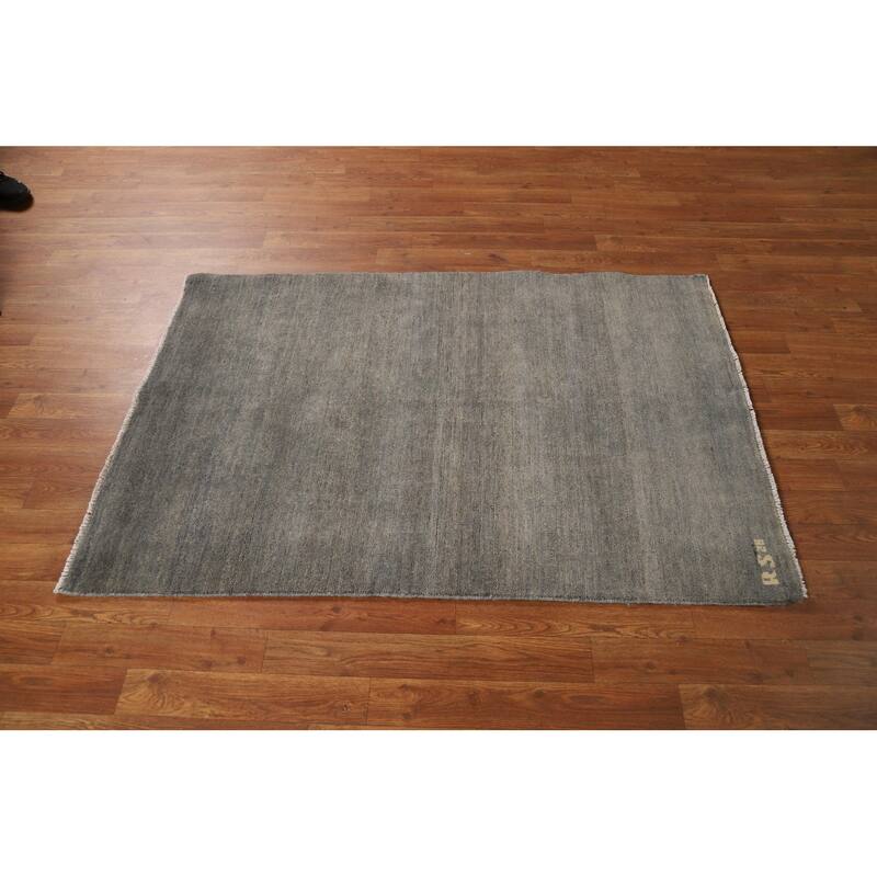 Hand Knotted Oriental 100% Wool Carpet Modern Modern Multi-Colored Gabbeh Area Rug - 4' 10'' X 3' 3''