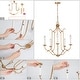preview thumbnail 15 of 15, Mid-century Modern Gold French Country Candle Unique Chandelier Vintage Dining Room Pendant Lighting