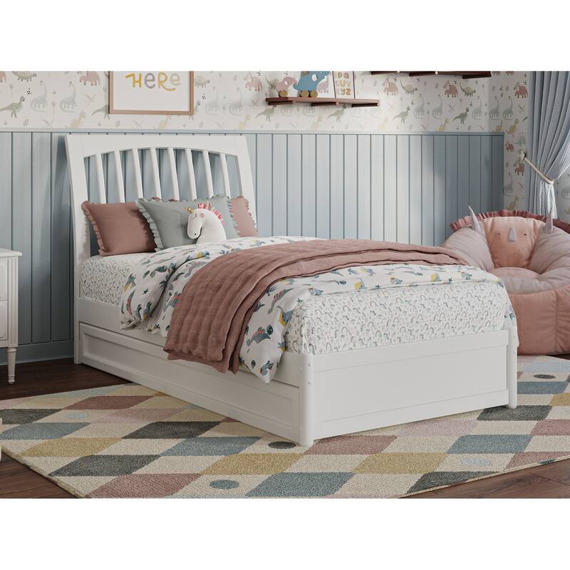 Roslyn Platform Bed with Panel Footboard and Twin Trundle