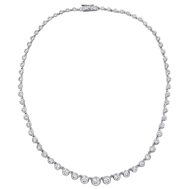 Miadora 14k or 18k White Gold Diamond Necklace 14 or 19 3/4ct TDW