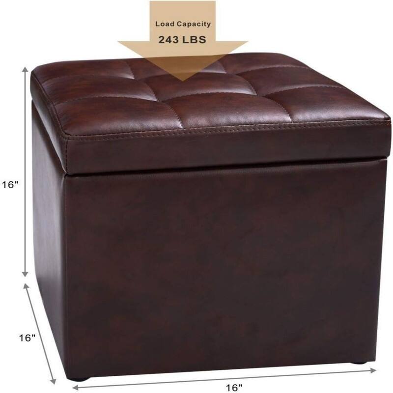 16" Cube Ottoman Storage Box