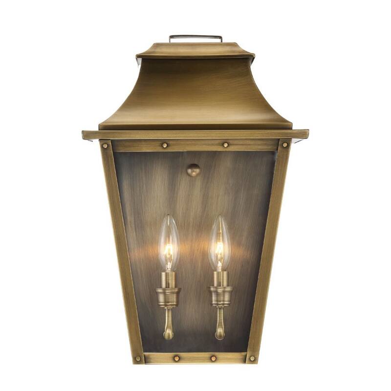 2-Light Pocket Wall Light with Tapered Clear Glass and Metal Frame - 7.75” x 11” x 17.25”