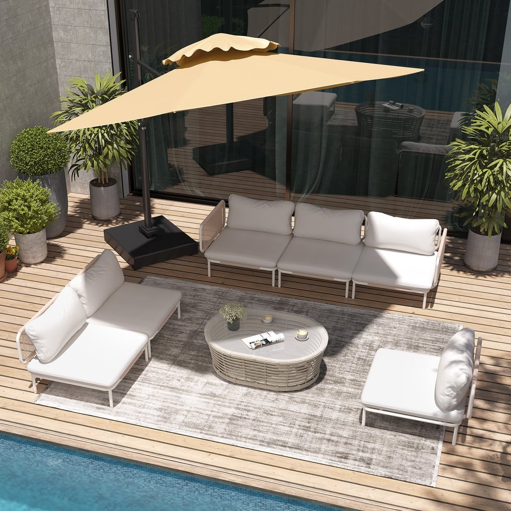 Pellebant Outdoor Sectional Sofa Patio Conversation Seating Set