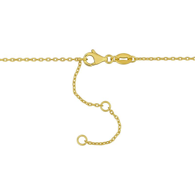 Miadora 0.68ct TGW 4mm Peridot Bead Necklace with Rolo Chain in Yellow Sterling Silver