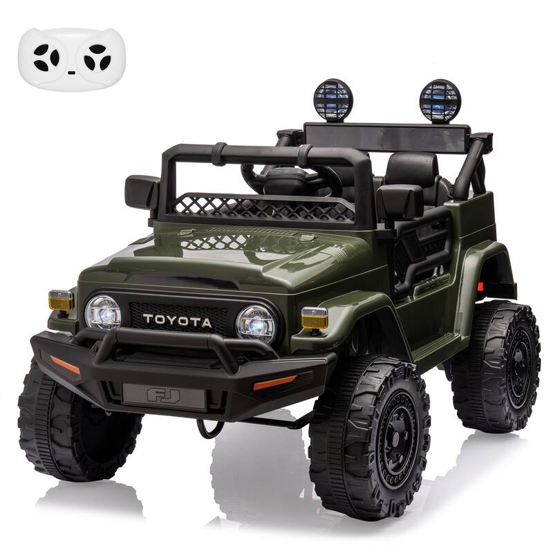 12V Ride on Truck Car, 7AH Licensed Toyota Ride on Car, Battery Powered Kids Car, EVA Tires, Ride On Toy for Kids - Green