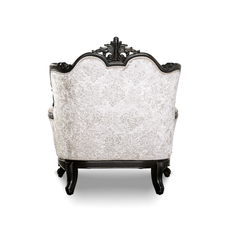 Furniture of America Clarissa Traditional Arm Chair with Button Tufted Back and Accent Pillow
