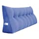 WOWMAX Large Reading Wedge Headboard Pillow for Bed Rest Back Support - California King - Denim