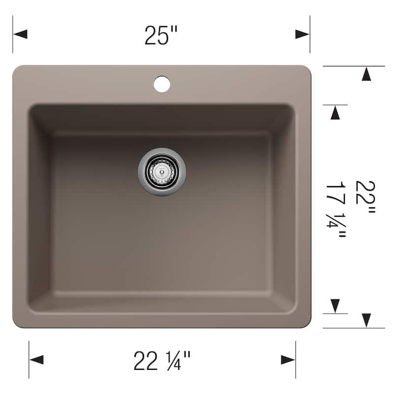 Blanco 443221 Liven 25" Drop-In/Undermount Single Basin SILGRANIT