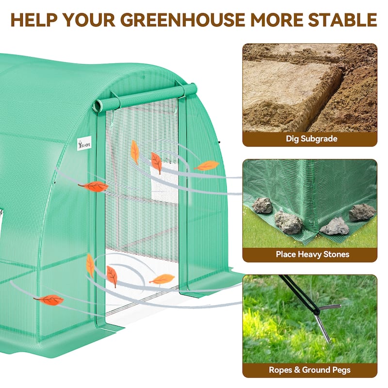 Moasis Greenhouse with Reinforced Steel Frame PE Cover