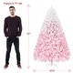 preview thumbnail 3 of 11, Yaheetech Premium 6ft/7.5ft Snow Flocked Artificial Decorative Christmas Tree, Pink
