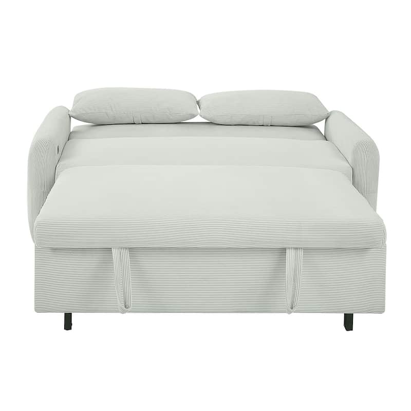57.48" Modern Sleeper Loveseat, USB Ports and 2 Pillows Included