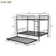 preview thumbnail 12 of 47, Multifunctional Full over Full Metal Bunk Bed With Trundle,Save Space or Split Into 2 Beds