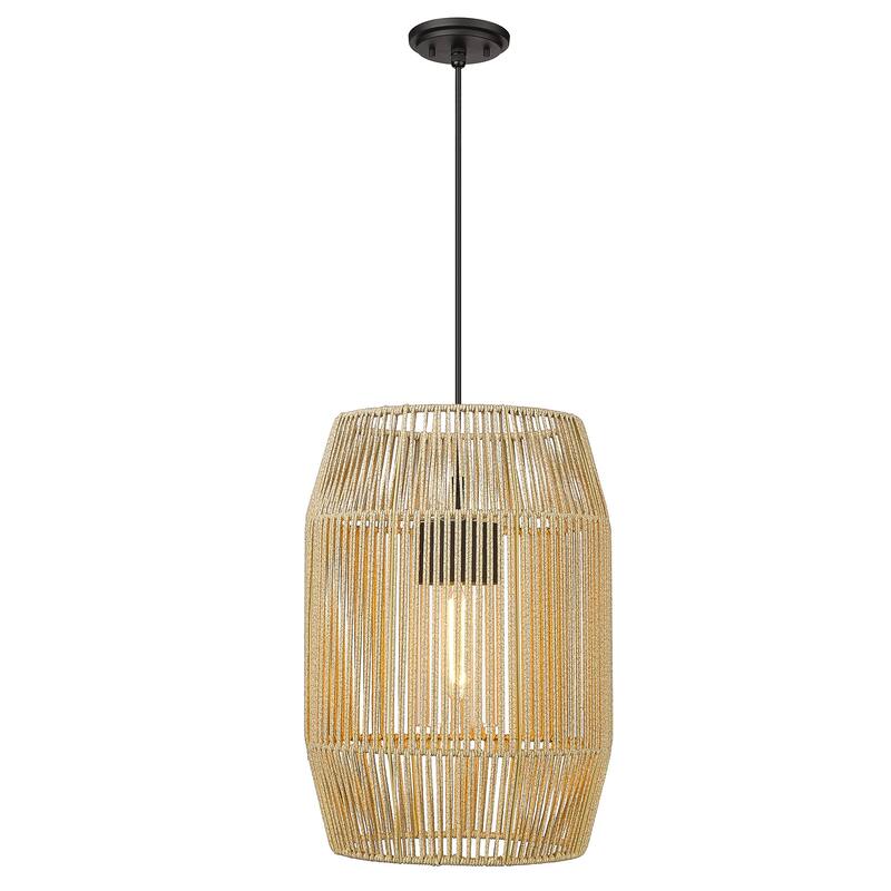 Golden Lighting 6073-O-SS Seabrooke 15" Wide Outdoor Pendant