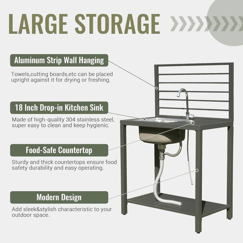 Aluminum Kitchen Storage Island