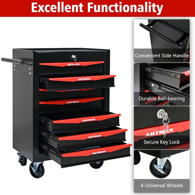 20" Rolling Metal Tool Chest with 7 Drawers for Garage & Workshop