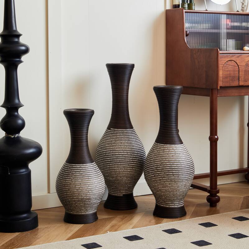 Desktop Vase, High Independent Flower Stand, Artificial Vine Vase, PVC Floor Vase, Home Decoration Flower Stand Set of 3