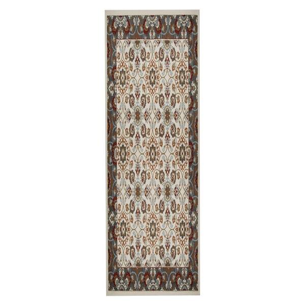 slide 7 of 7, Miranda Haus Rooney Floral Mandala Blue Indoor Bohemian Area Rug Runner 2' 6" x 8' - Blue