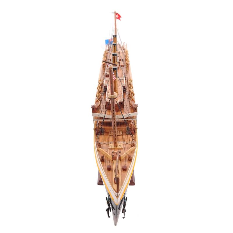 HomeRoots 10" Black and Red 1912 RMS Titanic Small Boat Hand Painted Decorative Boat - 25' X '10' X '3.5