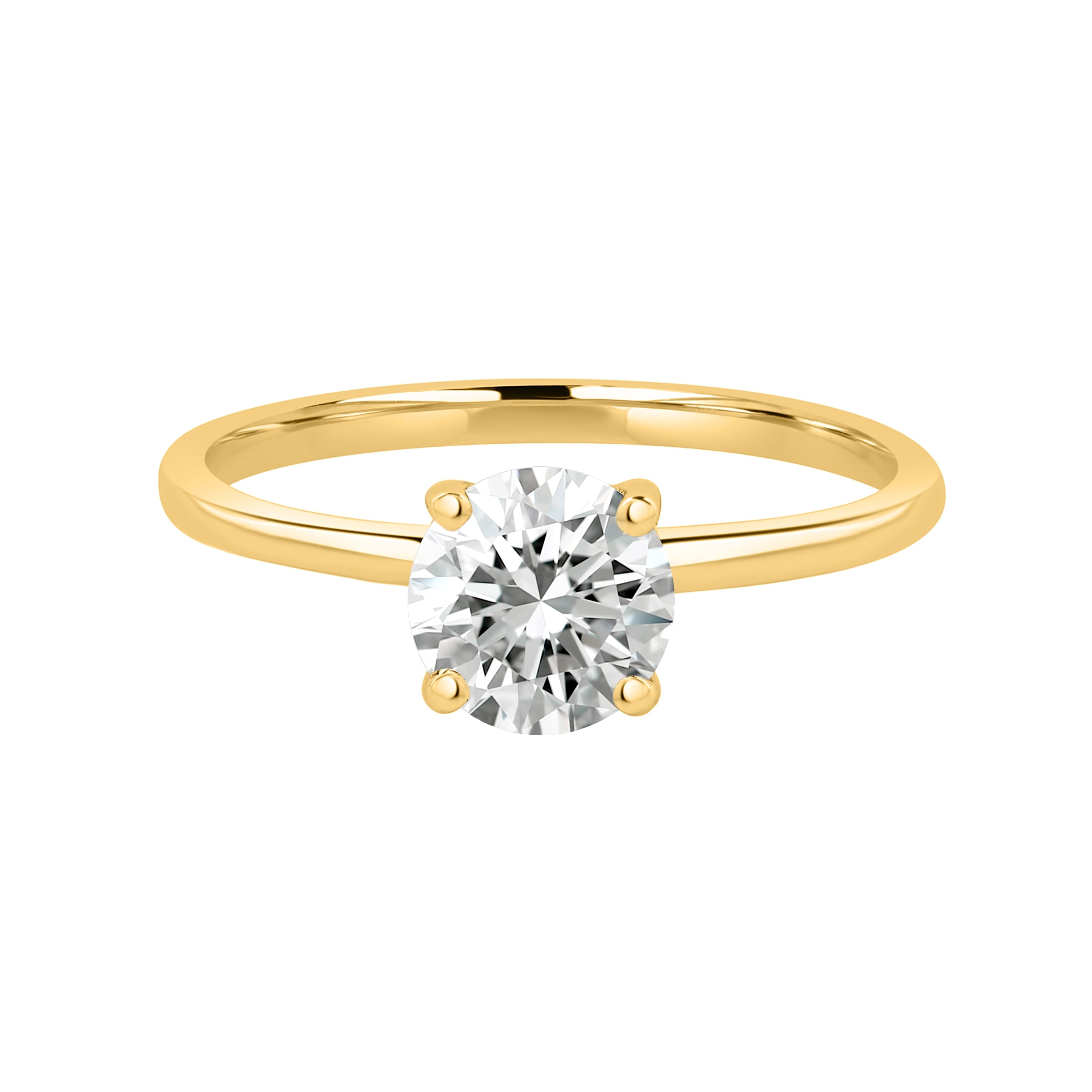 Auriya Hidden Halo 2CT Round Solitaire Diamond Engagement Ring in 14k Gold Certified