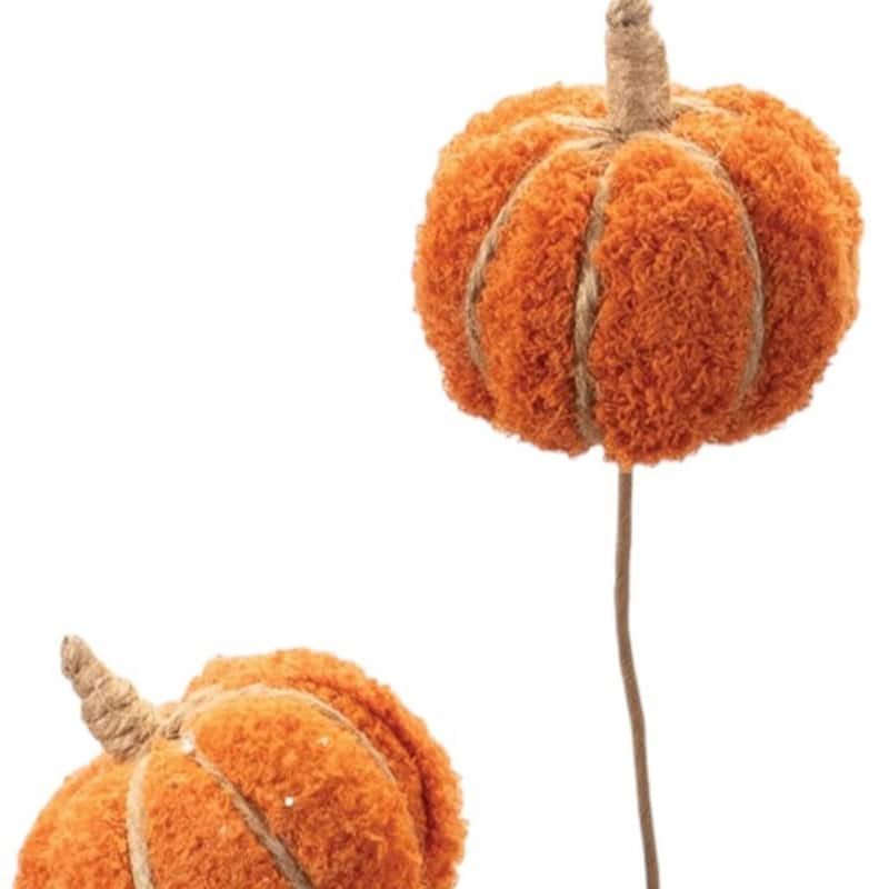 HomeRoots Set of Six Orange and Green Fall Mini Pumpkins Wreath Sprays