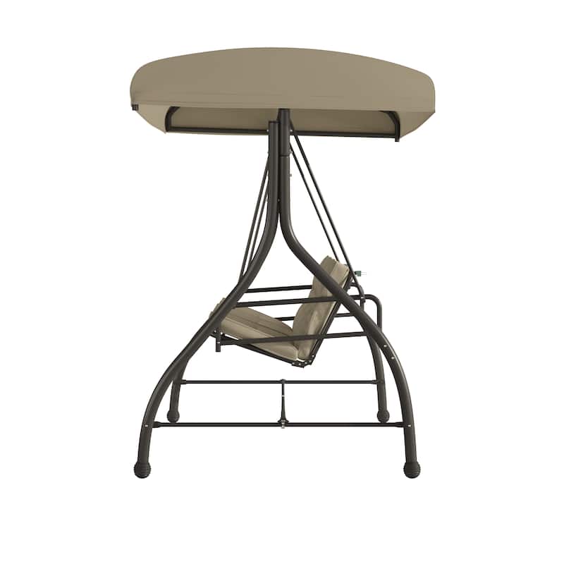 3-Seat Outdoor Steel Converting Patio Swing and Bed Canopy Hammock