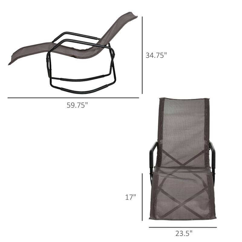 Rocking Sun Lounger, Chaise Lounge Rocker for Sunbathing, Sun Tanning, Foldable, Portable Outdoor Patio Chair