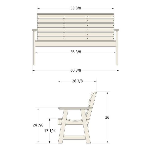 BAHIA VERDE OUTDOORS Riverside 5-Foot Garden Bench
