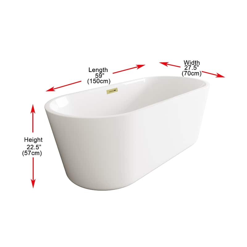 Odell Soaking Bathtub in Glossy White