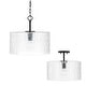 preview thumbnail 6 of 14, Emerson 1-light Dual Mount Semi-Flush/ Pendant w/ Embossed Seeded Glass