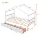 preview thumbnail 9 of 11, Twin Size Wooden House-Shaped Bed with Built-in Drawers for Creative Storage and Play