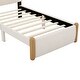 preview thumbnail 29 of 33, Upholstered platform bed with wooden support feet