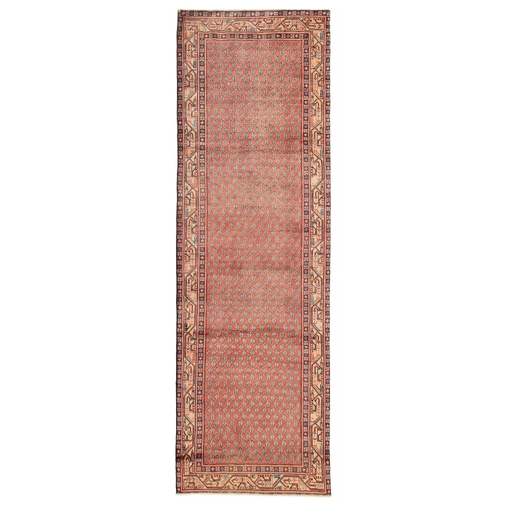 ECARPETGALLERY Hand-knotted Andelz Copper Wool Rug - 3'0 x 9'8