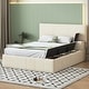 preview thumbnail 22 of 34, Full Velvet Platform Bed with Lateral Storage and Cushioned Compartments