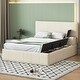 preview thumbnail 20 of 34, Velvet Full Platform Bed with Lateral Storage Compartments Beige - Full