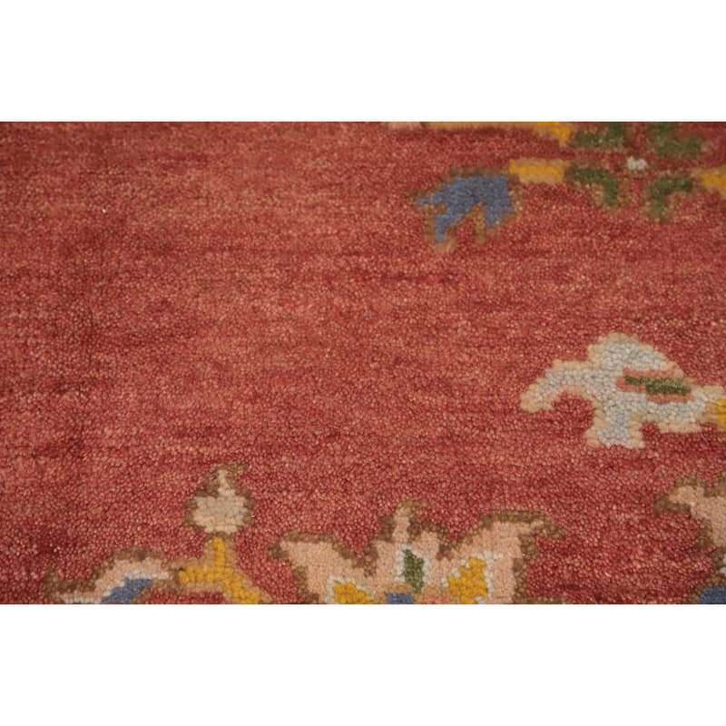 Hand-knotted Traditional Wool Orange Floral Area Rug Oriental Carpet - 5' 10'' X 4' 0''