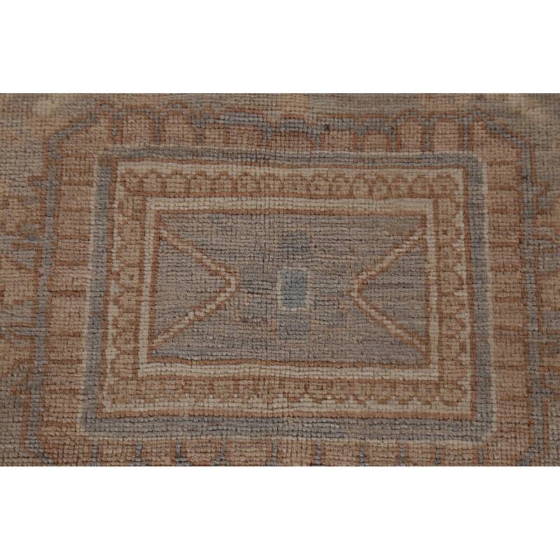 Vegetable Dye Oushak Turkish Rug Blue Handmade Bedroom Wool Carpet - 10'4" x 13'11"