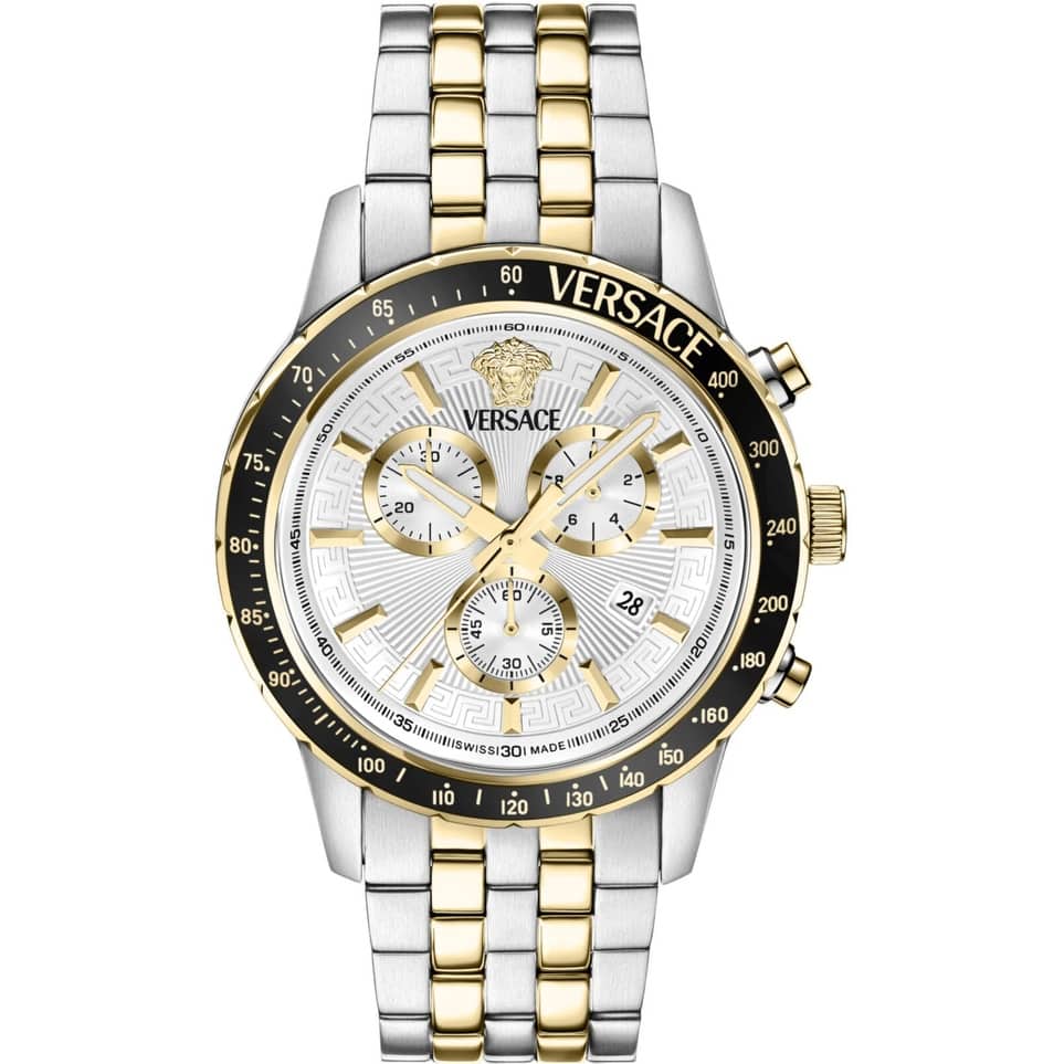 Versace Men's Sport Chrono 44mm Quartz Watch - Silver - N/A
