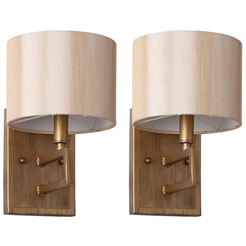 SAFAVIEH Lighting Melissia 9.5-inch Gold Sconce (Set of 2) - 6.5"x7.875"x9.5" - Antique Gold - 7Wx8Dx10H