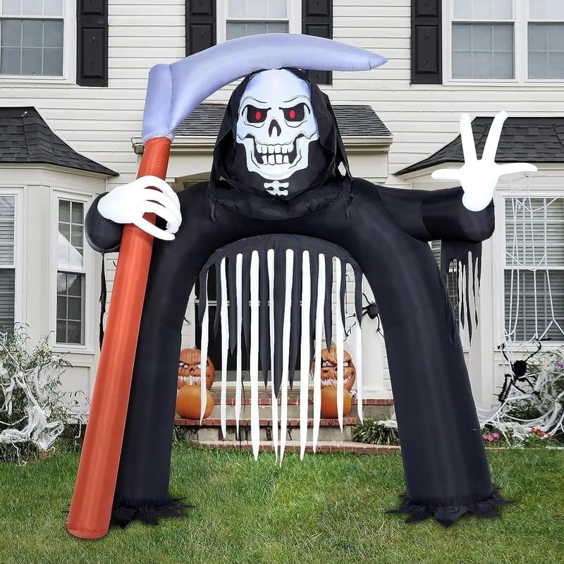 10.5 FT Halloween Inflatable Grim Reaper Archway