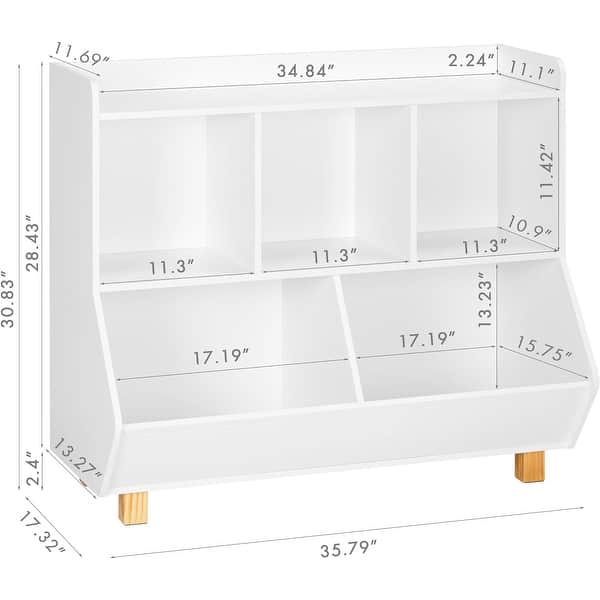 COSTARS Toy Storage Organizer, Kids Bookshelf and Toy Storage with Legs, 5 Cube Storage Organizer